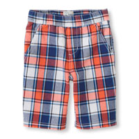 plaid pull-on shorts