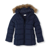 Faux Fur Trim Hooded Puffer Jacket