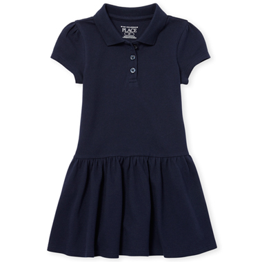 Toddler Girls Uniform Short Sleeve Polo Dress