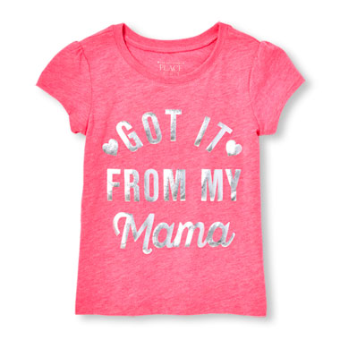 Toddler Girls Short Sleeve 'Got It From My Mama' Graphic Tee