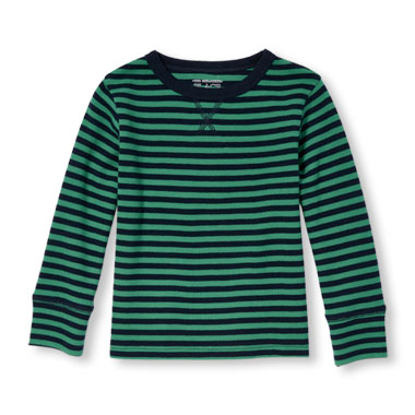 Toddler Boys Long Sleeve Striped Thermal