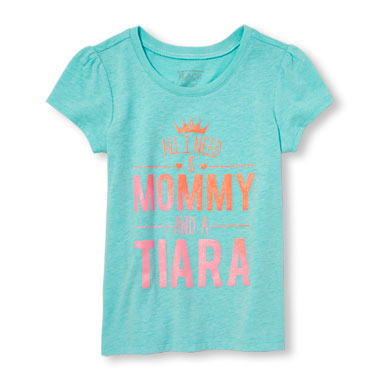 Toddler Girls Short Sleeve 'All I Need Is Mommy And A Tiara' Glitter ...