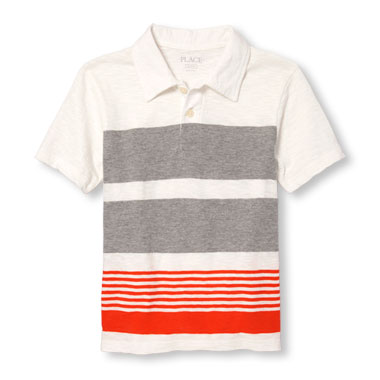 Boys Short Sleeve Multi-Stripe Jersey Polo