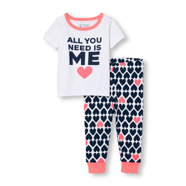 Baby And Toddler Girls Short Sleeve 'All You Need Is Me' Graphic Top ...