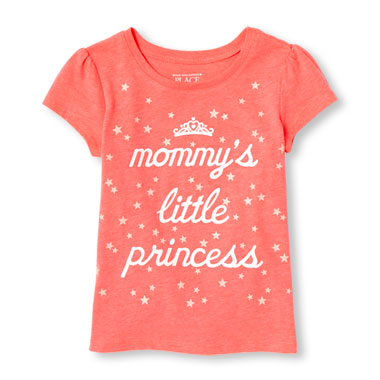 Toddler Girls Short Sleeve 'Mommy's Little Princess' Star Glitter ...