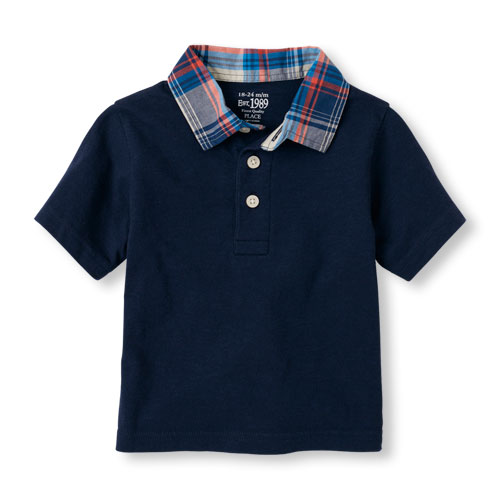 The Childrens Place - We've added a plaid twist to his basic polo style ...