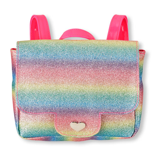 Girls Glitter Rainbow Striped Mini-Backpack | The Children's Place