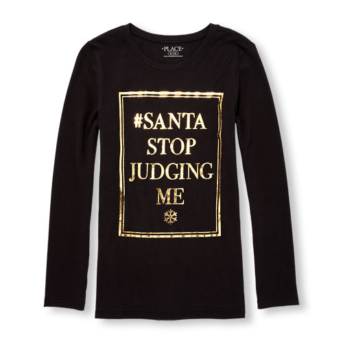 santa stop judging me shirt