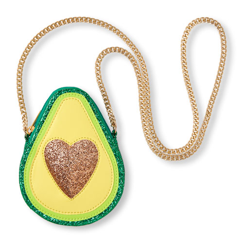 Girls Glitter Heart Avocado Bag