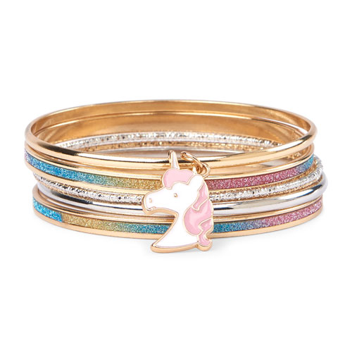 

Girls Glitter Unicorn Bangle Bracelet 5-Pack - Multi - The Children's Place