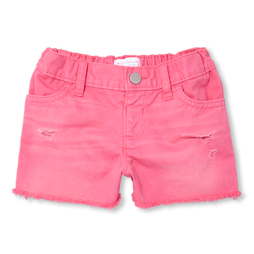 

Newborn Baby And Toddler Distressed Denim Shorts - Pink - The Children's Place