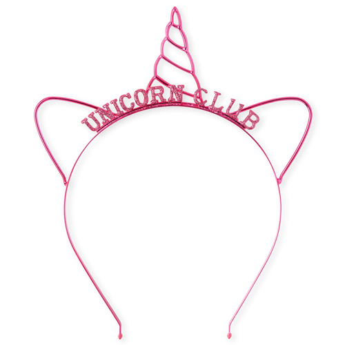 

Girls Glitter Unicorn Club Metal Headband - Pink - The Children's Place