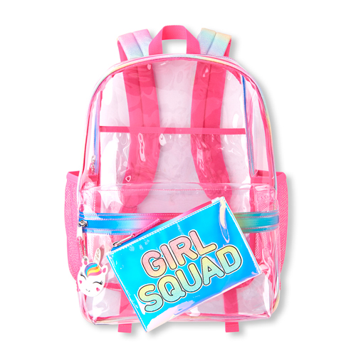 

Girls Squad Unicorn Clear Backpack - Multi - The Children's Place