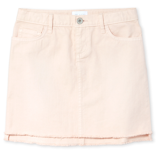 

Girls Step Hem Denim Skirt - Pink - The Children's Place