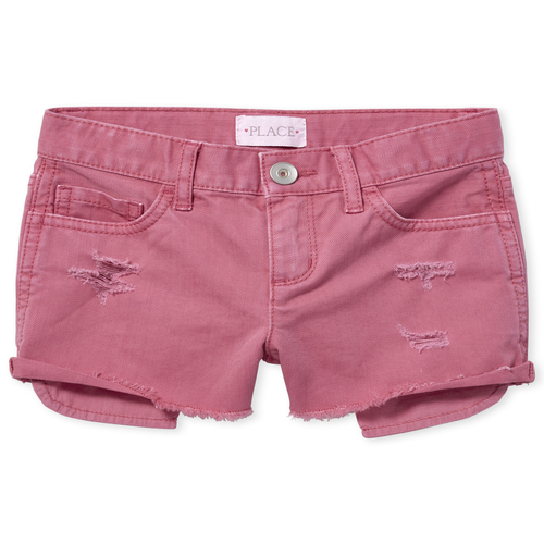 

s Distressed Denim Shortie Shorts - Pink - The Children's Place