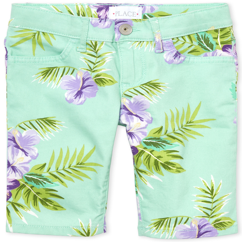 

s Print Skimmer Shorts - Green - The Children's Place