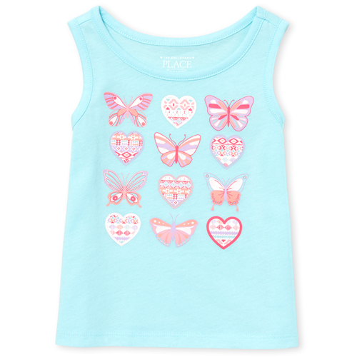 

s Baby And Toddler Matchables Glitter Graphic Tank Top - Blue - The Children's Place