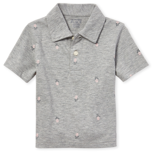 

s Baby And Toddler Boys Print Jersey Polo - Gray - The Children's Place