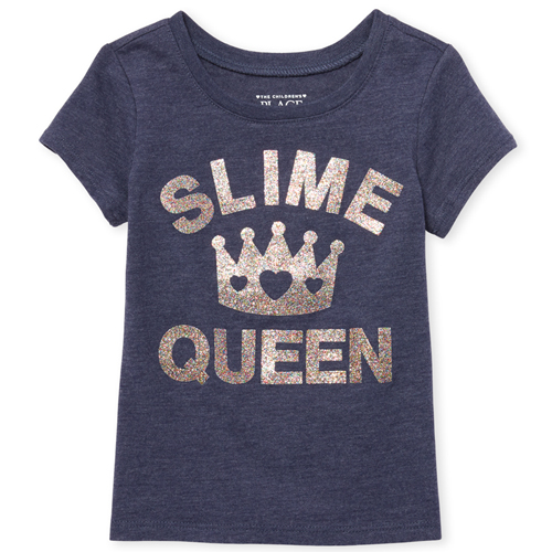 

s Baby And Toddler Glitter Slime Queen Graphic Tee - Blue T-Shirt - The Children's Place