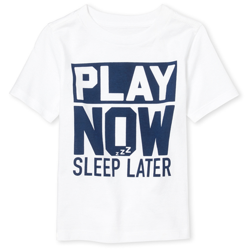 

s Baby And Toddler Boys Play Now Graphic Tee - White T-Shirt - The Children's Place