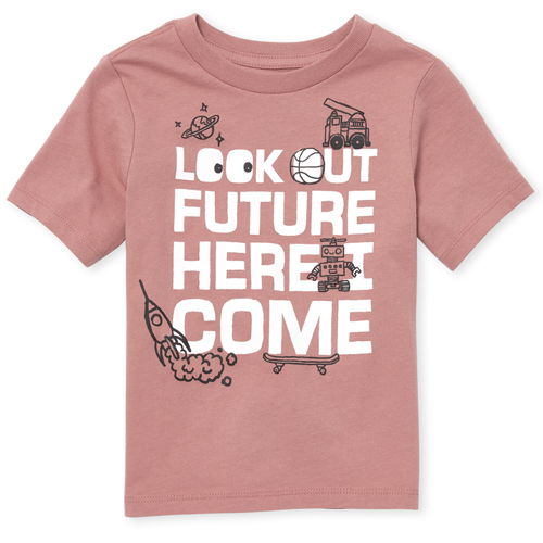 

s Baby And Toddler Boys Future Graphic Tee - Pink T-Shirt - The Children's Place