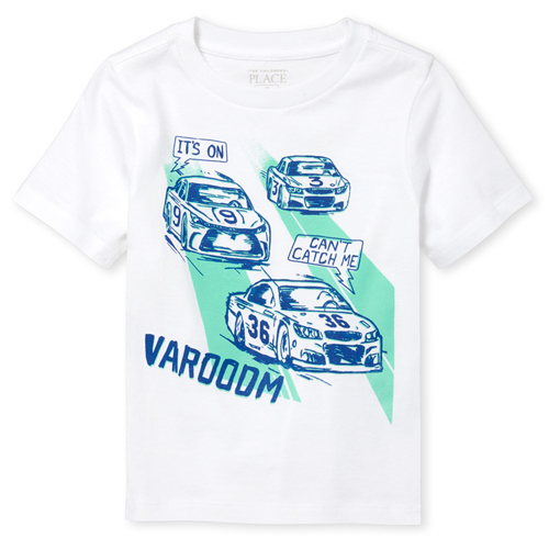 

s Baby And Toddler Boys Racecar Graphic Tee - White T-Shirt - The Children's Place