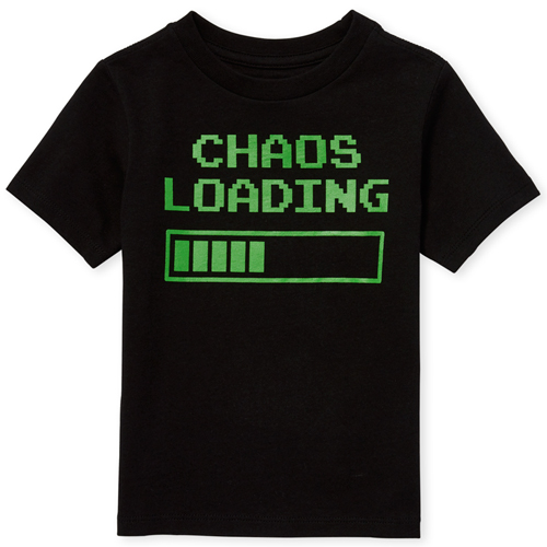 

s Baby And Toddler Boys Chaos Loading Graphic Tee - Black T-Shirt - The Children's Place