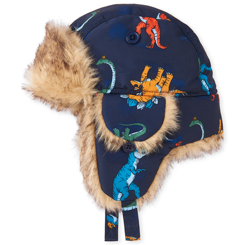 

Baby Boys Toddler Boys Dino 3 In 1 Trapper Hat - Blue - The Children's Place