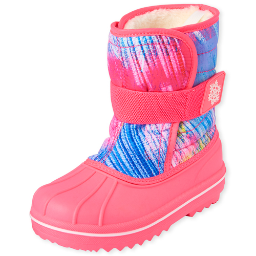 

Girls Tie Dye Snow Boots - Pink - The Children's Place