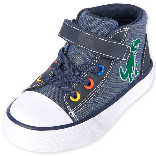 

s Toddler Boys Tiny Dino Denim Hi Top Sneakers - The Children's Place