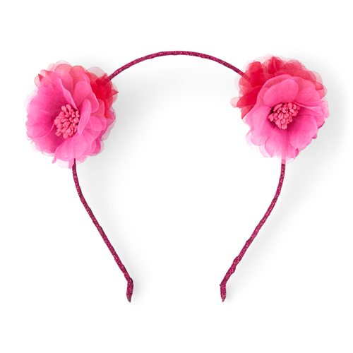 

Girls Flower Pom Pom Headband - Pink - The Children's Place