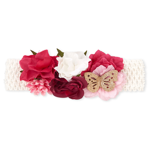 

Newborn Baby Flower Crochet Headwrap - White - The Children's Place