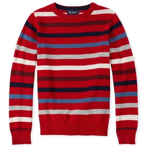 

Boys Boys Striped Sweater - Red - The Children's Place