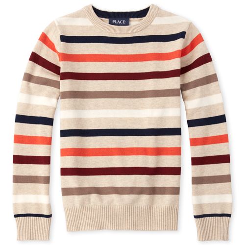 

Boys Boys Striped Sweater - Gray - The Children's Place