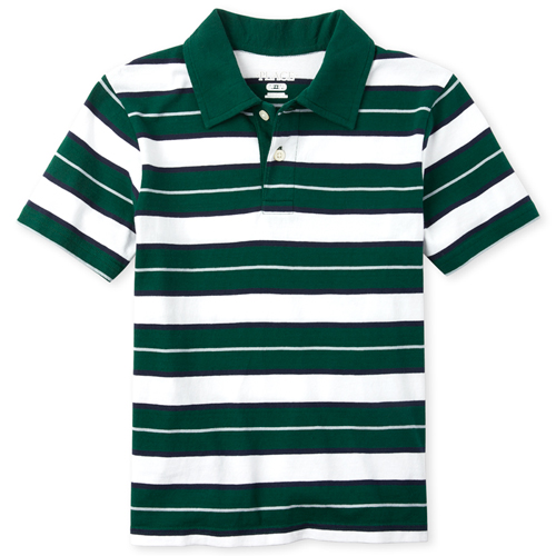 

s Boys Striped Jersey Polo - Green - The Children's Place