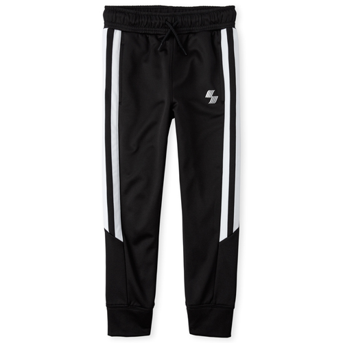 

Boys Boys Place Sport Side Stripe Performance Fleece Jogger Pants - Black - The Children's Place