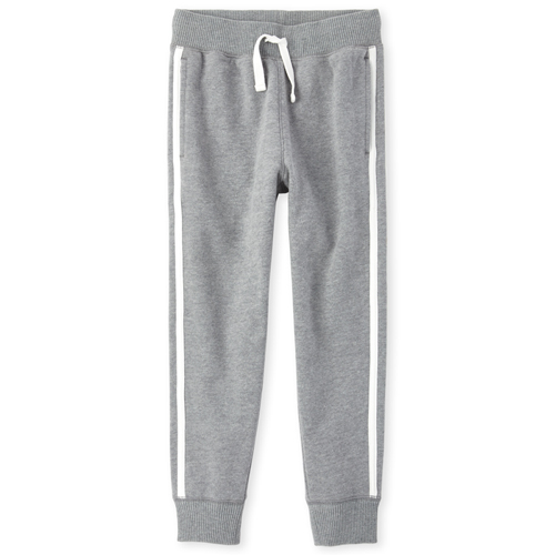 

s Boys Active Side Stripe Fleece Jogger Pants - Gray - The Children's Place