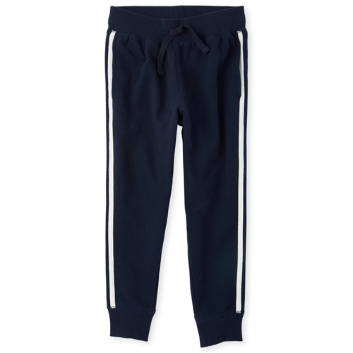 

s Boys Active Side Stripe Fleece Jogger Pants - Blue - The Children's Place