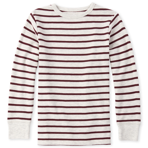 

s Boys Striped Thermal Top - Gray - The Children's Place