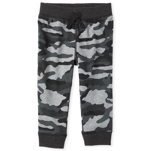 

Newborn Baby And Toddler Boys Active Print Jogger Pants - Black - The Children's Place