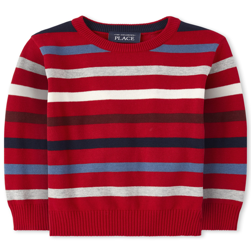 

s Baby And Toddler Boys Striped Sweater - Red - The Children's Place