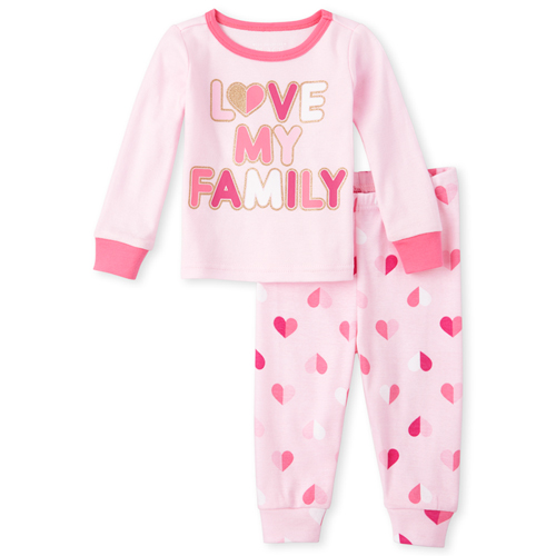 

s Baby And Toddler Family Snug Fit Cotton Pajamas - Pink - The Children's Place