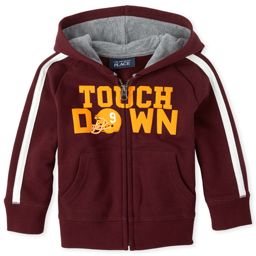 

s Baby And Toddler Boys Active 'Touch Down' Fleece Zip Up Hoodie - Red - The Children's Place