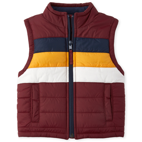 

s Toddler Boys Colorblock Puffer Vest - Red - The Children's Place