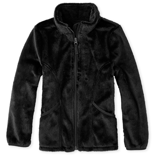 

Girls Furry Favorite Jacket - Black - The Children's Place