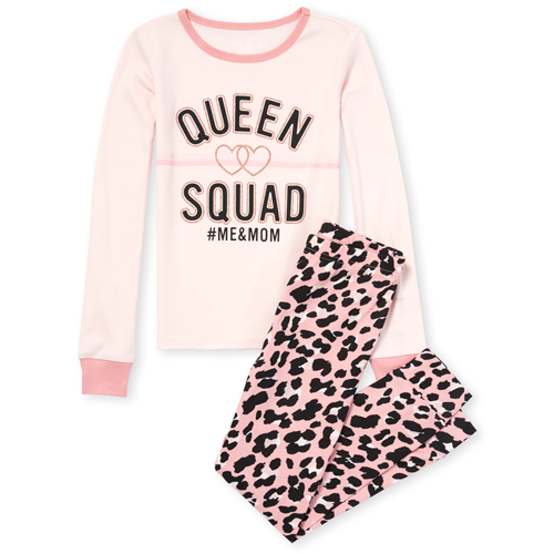 

s Glitter Queen Squad Snug Fit Cotton Pajamas - Pink - The Children's Place