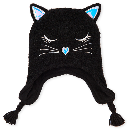 

Girls Holographic Cat Hat - Black - The Children's Place