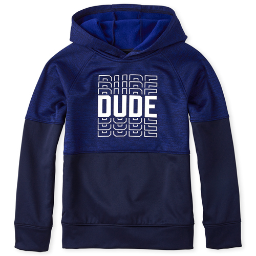 

Boys Boys Active Dude Performance Fleece Hoodie - Blue - The Children's Place