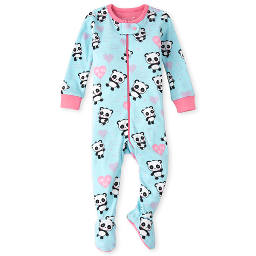 

s Baby And Toddler Panda Snug Fit Cotton One Piece Pajamas - Blue - The Children's Place