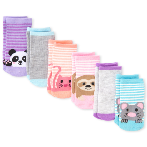 

s Toddler Critter Midi Socks 6-Pack - Pink - The Children's Place